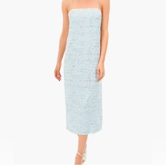 Tibi Scintilla Jersey Slip Dress Blue Sz 4 NWT - Picture 9 of 14